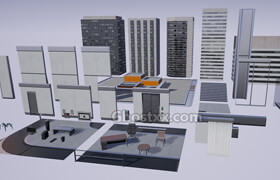 Cubebrush - Office Environment Modular Kit - 3dmodels unreal