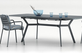 Table Ethimo Ocean rectangular table with a chair Ocean dining chair with accessories