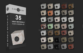 C4DVRAY - 35 Marble Vrayforc4d Material Library