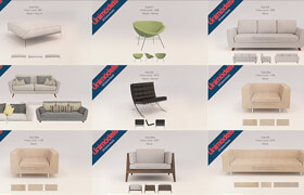 Cubebrush - Unimodels Sofas Vol. 1 Scandinavian design for UE4