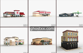 DigitalXModels - 3D Model Collection vol 37 CORNER SHOPS 2