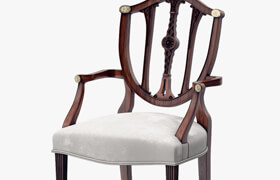 Theodore Alexander Palmerstones Brass Rosette Dinner ArmChair