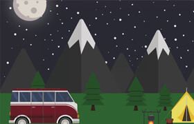 Skillshare - How To Create A Flat Design Night Camping in Affinity Designer