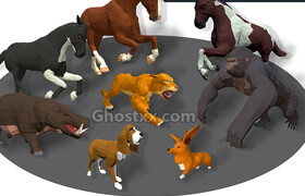 Cubebrush - Animals Africa Cartoon Collection - Animated 04 - 3dmodel