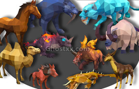 Cubebrush - Animals Monster Cartoon Collection - Animated - 3dmodel