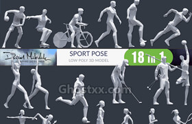 Cubebrush - Low Poly Sport Pose PACK - 3dmodel