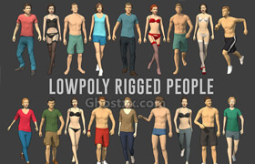 Cubebrush - Lowpoly Rigged People - 3dmodel
