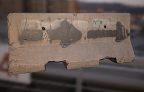 Photoscanned Concrete Barriers 01 by PGMSource - 3dmodel