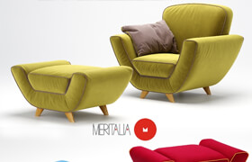 Armchair + pouf Minah from Meritalia