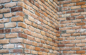 Brick wall with corners