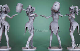 Cubebrush - Harley Quinn - 3D Printable Models