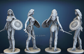 Cubebrush - Wonder Woman - 3D Printable Models