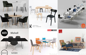 3dsky - chair & desk - 桌椅组合模型 p2