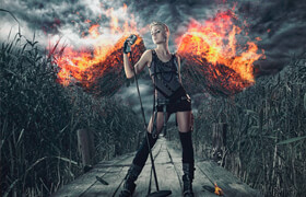 kaketosdelano  - Create an Angel on Fire in Photoshop