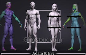 Base mesh Set - Adam and Eve 3D model