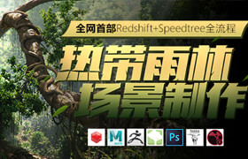 【正版】Redshift+Speedtree影视级场景《热带雨林》系统制作【案例实战】