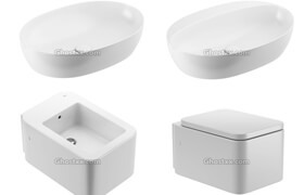 ​Dimensiva PRO 3D models Bundle - 6个浴缸台盆马桶模型