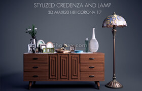 Credenza And Lamp model Alberto Hernandez