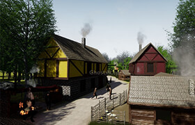 Cgtrader - Fantasy medieval Village pack Low-poly 3D model