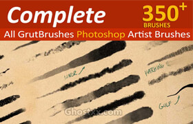 GrutBrushes Art Brushes Complete - 350 Photoshop Brushes (2019)