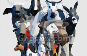 Cgtrader - Farm Animals Pack Low-poly 3D model