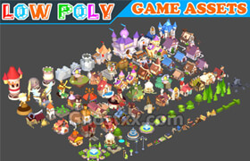 Cgtrader - Low poly Cartoon Kingdom KIT - Game Assets Low-poly 3D model