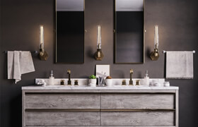 Bezier double floating vanity RH