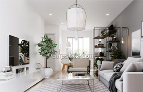 Living room Scandinavia CORONA - 3dmodel  ​