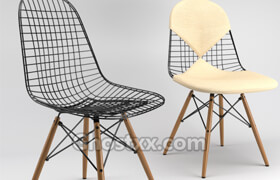 2款现代钢丝结构的椅子模型