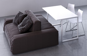 LAYOUT ISOLAGIORNO Easy sofa and Slim XS table