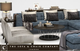 The Sofa & Chair Company_Duchamp corner sofa_Plaza table_Concave Brass