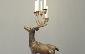 Oversize Brass Deer Candle Holder