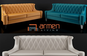 Armen Living Barrister Velvet Sofa