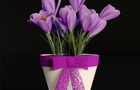 A pot of crocuses