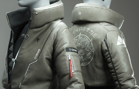 FlippedNormals - Cyberpunk Bomber Jacket - 3D Fashion Design Course by MRDavis