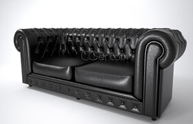 Cgtrader - 01 LEATHER SOFA DOUBLE 3D model