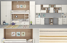 Furniture for children&#39;s room with a decor for two children
