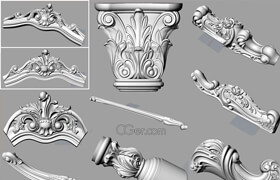 Cgtrader - Bed sofa back flower STL relief model for cnc carving S037 3D model
