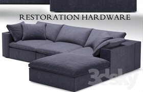Restoration Hardware Cloud Modular blue sofa