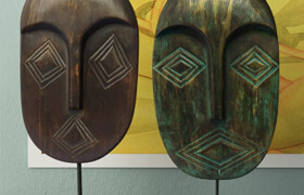 Albesia Wood Mask Decoration