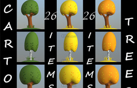 Cgtrader - Cartoon trees pack Low-poly 3D model