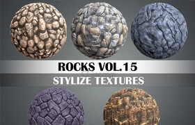 Cgtrader - Stylized Rocks Vol 15 - Hand Painted Texture Pack Texture