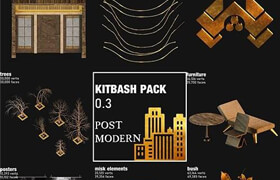 Cgtrader - KitBash pack - Postmodern house 3D model