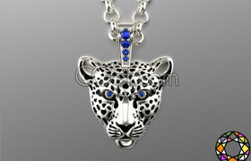 Cgtrader - Light leopard pendant with enamel 0076 v3 3D print model