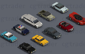 Cgtrader - Low Poly Car Pack 02 Isometric VR  AR  low-poly 3d model
