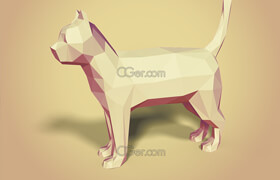 Cgtrader - Low Poly Cartoon Cat VR  AR  low-poly 3d model