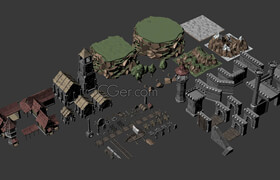 Cgtrader - low poly medieval city pack 3d model