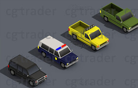 Cgtrader - Low Poly Truck Pack 02 Isometric VR  AR  low-poly 3d model