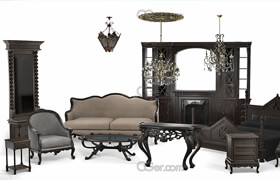 Cgtrader - LUXURY Classic Furniture Collection Game models VR  AR  low-poly 3d model