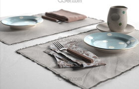 Cgtrader - Maya Placemats Tableware 3D model